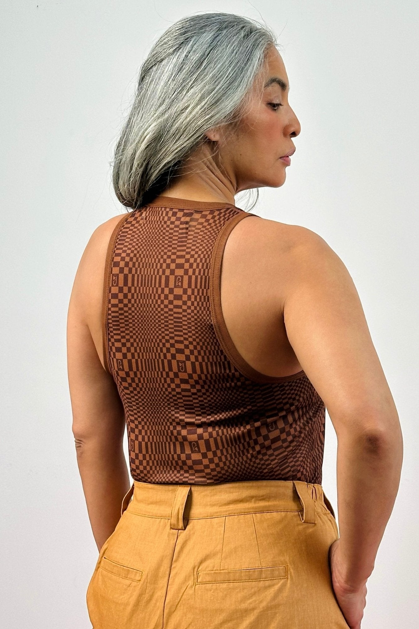 Mesh Binakol Print Tank Top