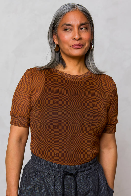 Mesh Binakol Print T-Shirt