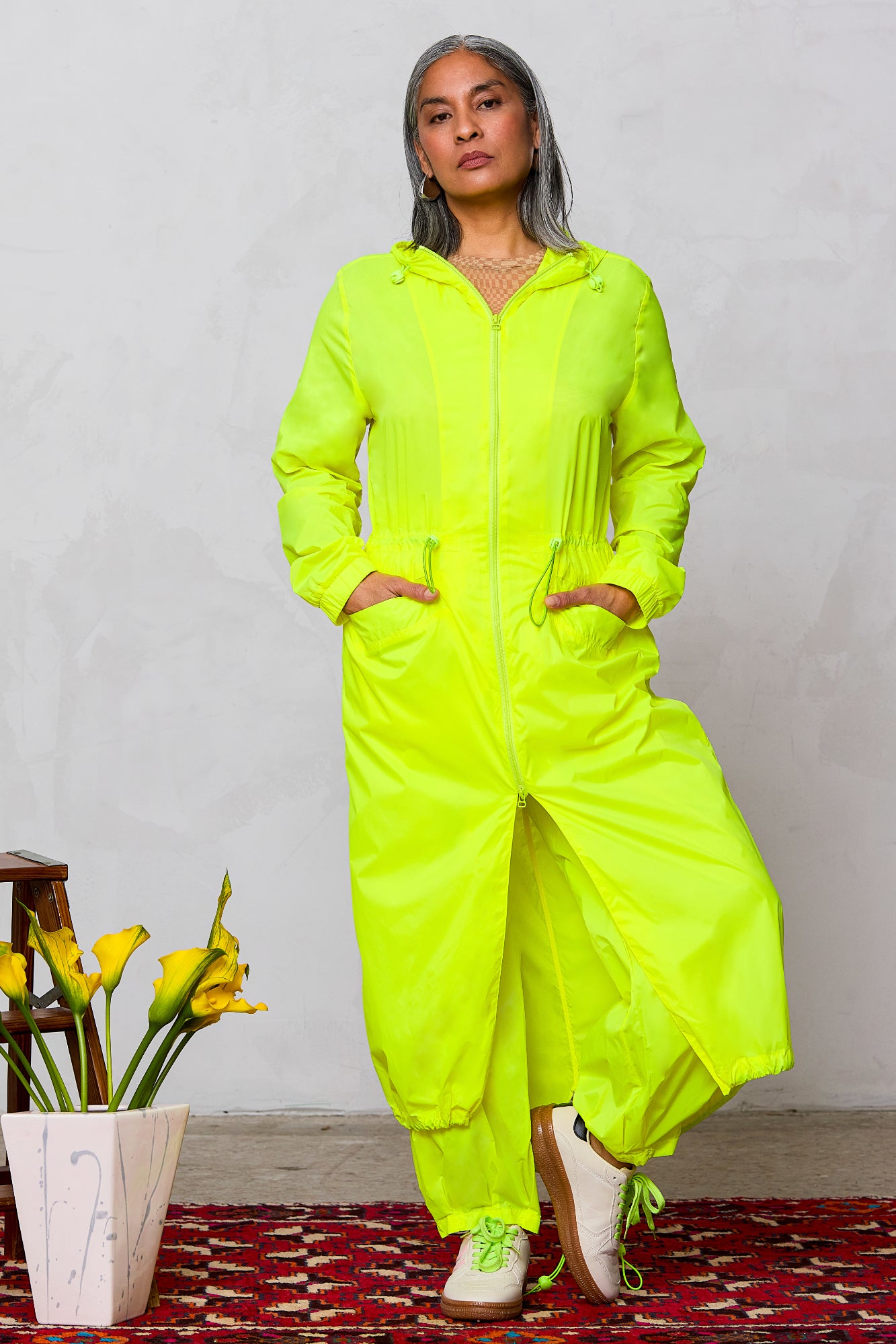 Nylon Track Rain Parka