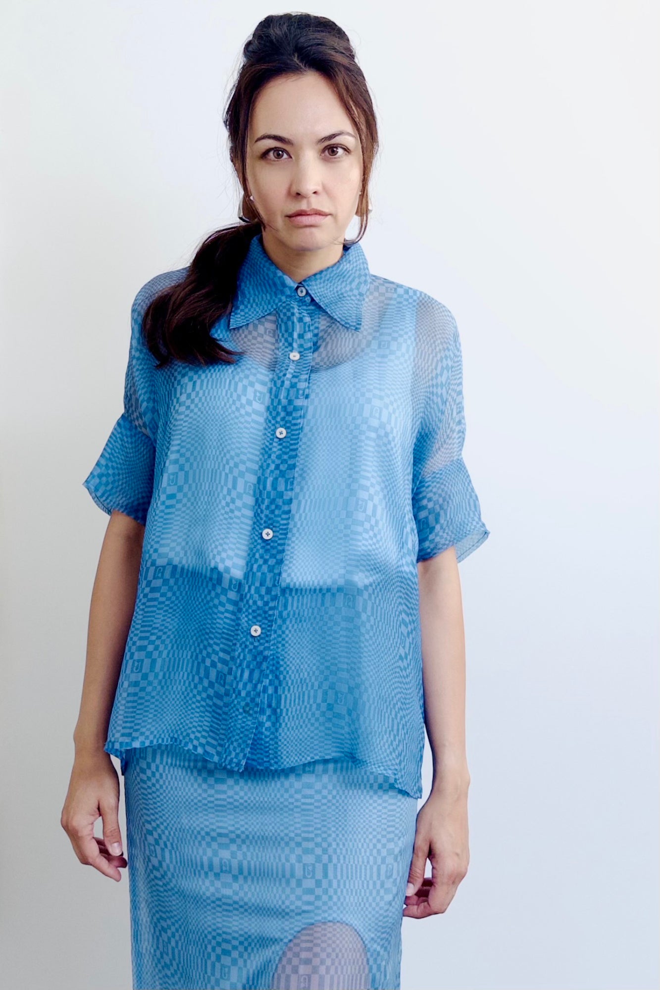 Chemise Barong trapèze à manches courtes et imprimé Binakol
