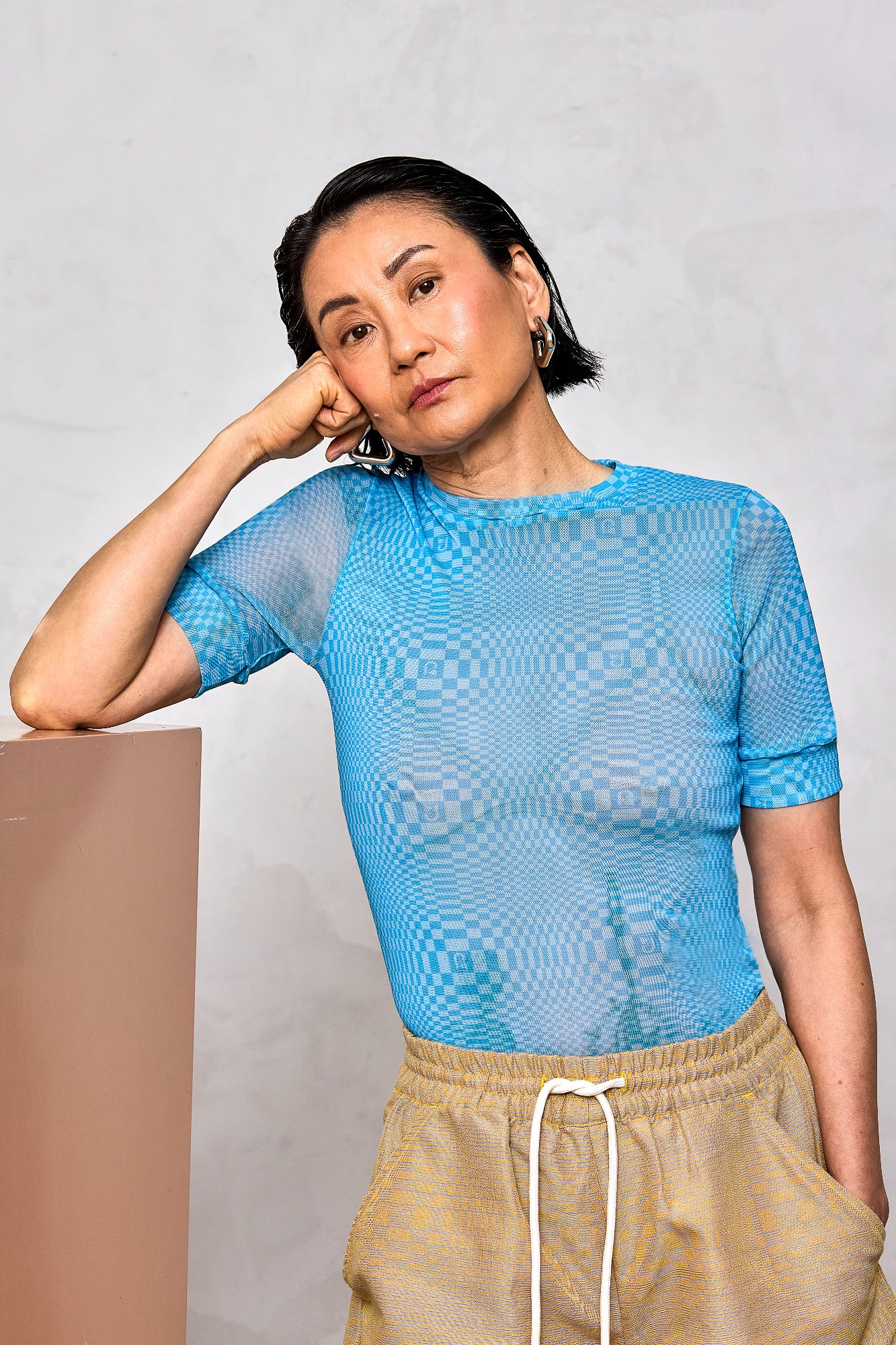 Mesh Binakol Print T-Shirt