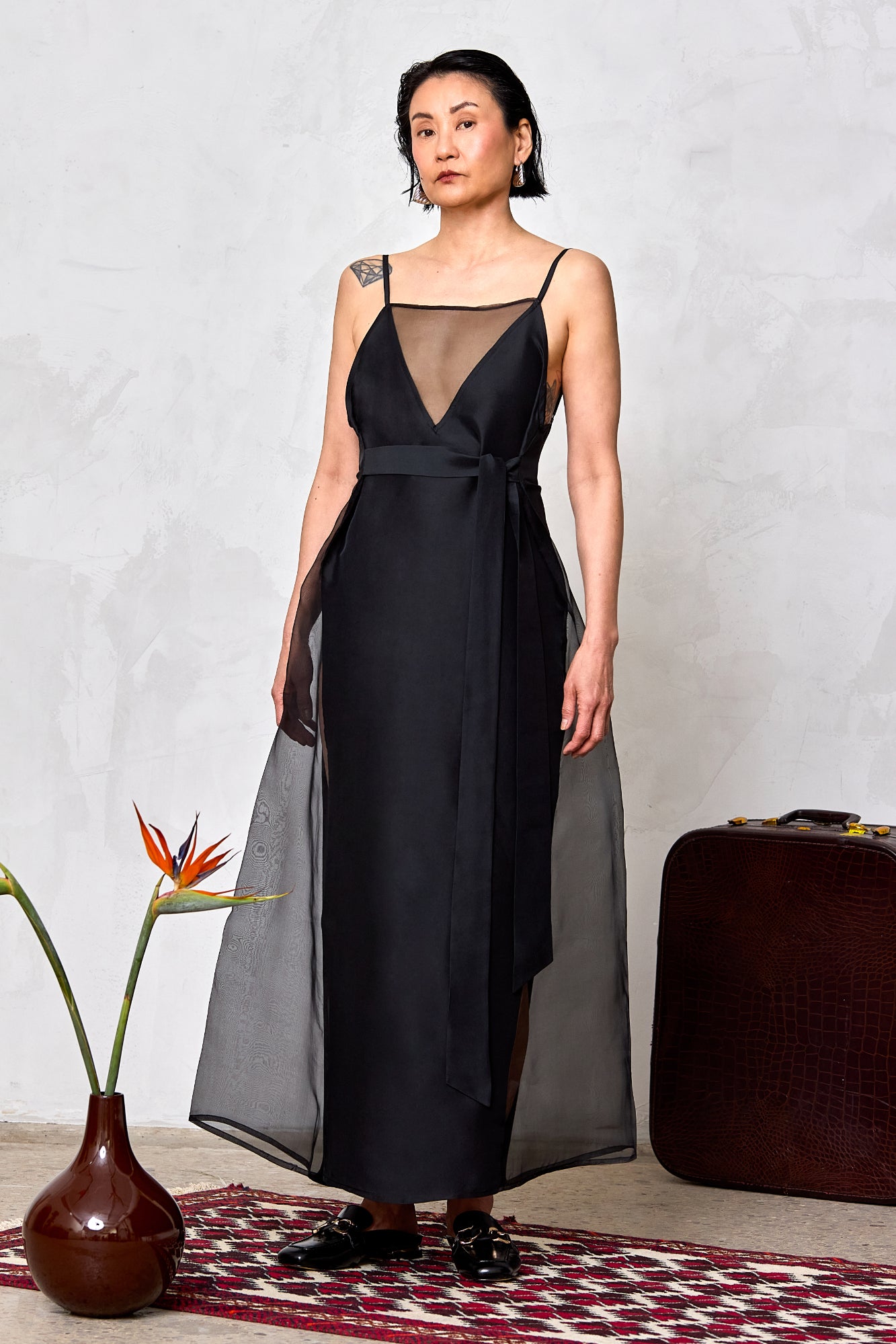 Robe trapèze en soie