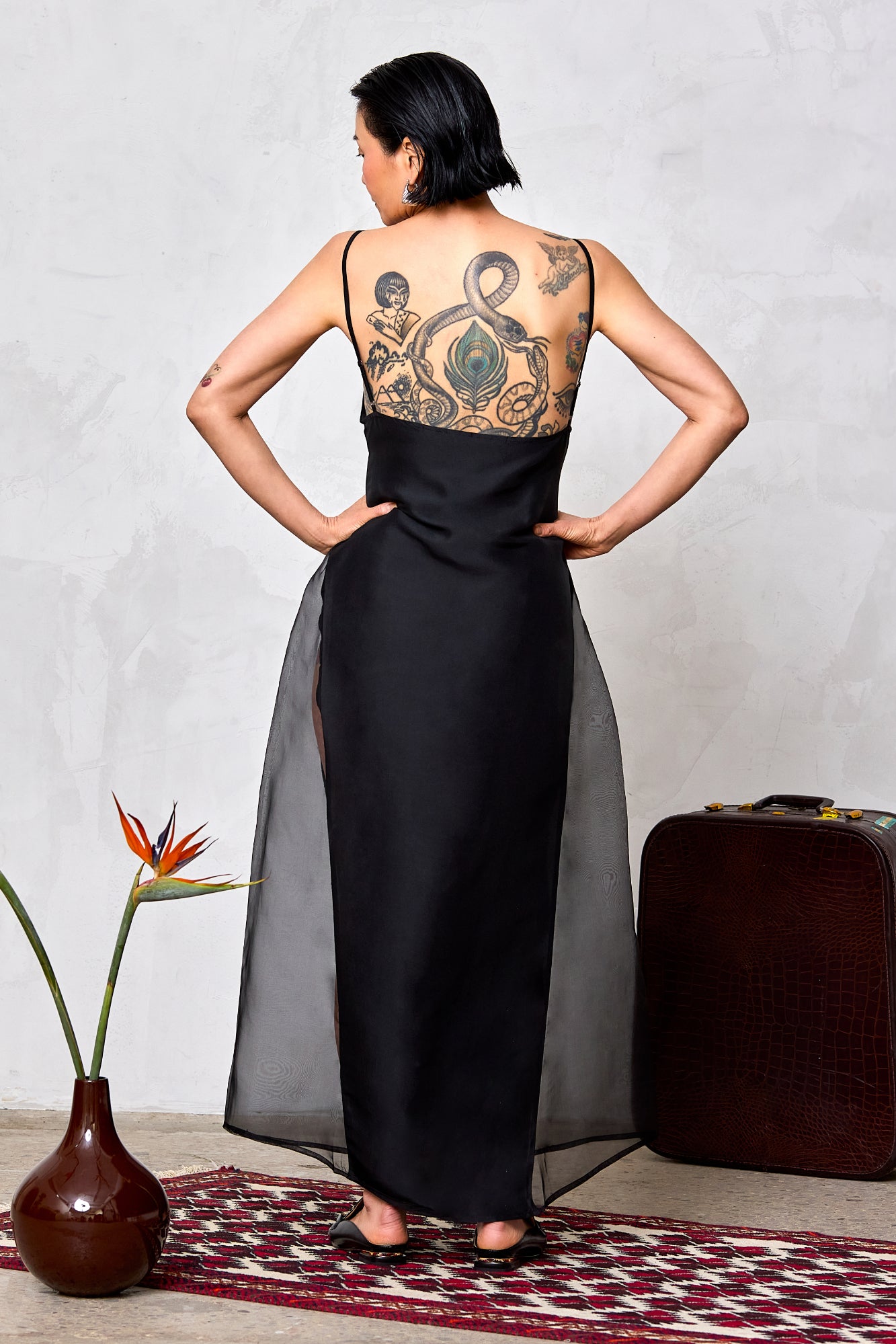 Robe trapèze en soie