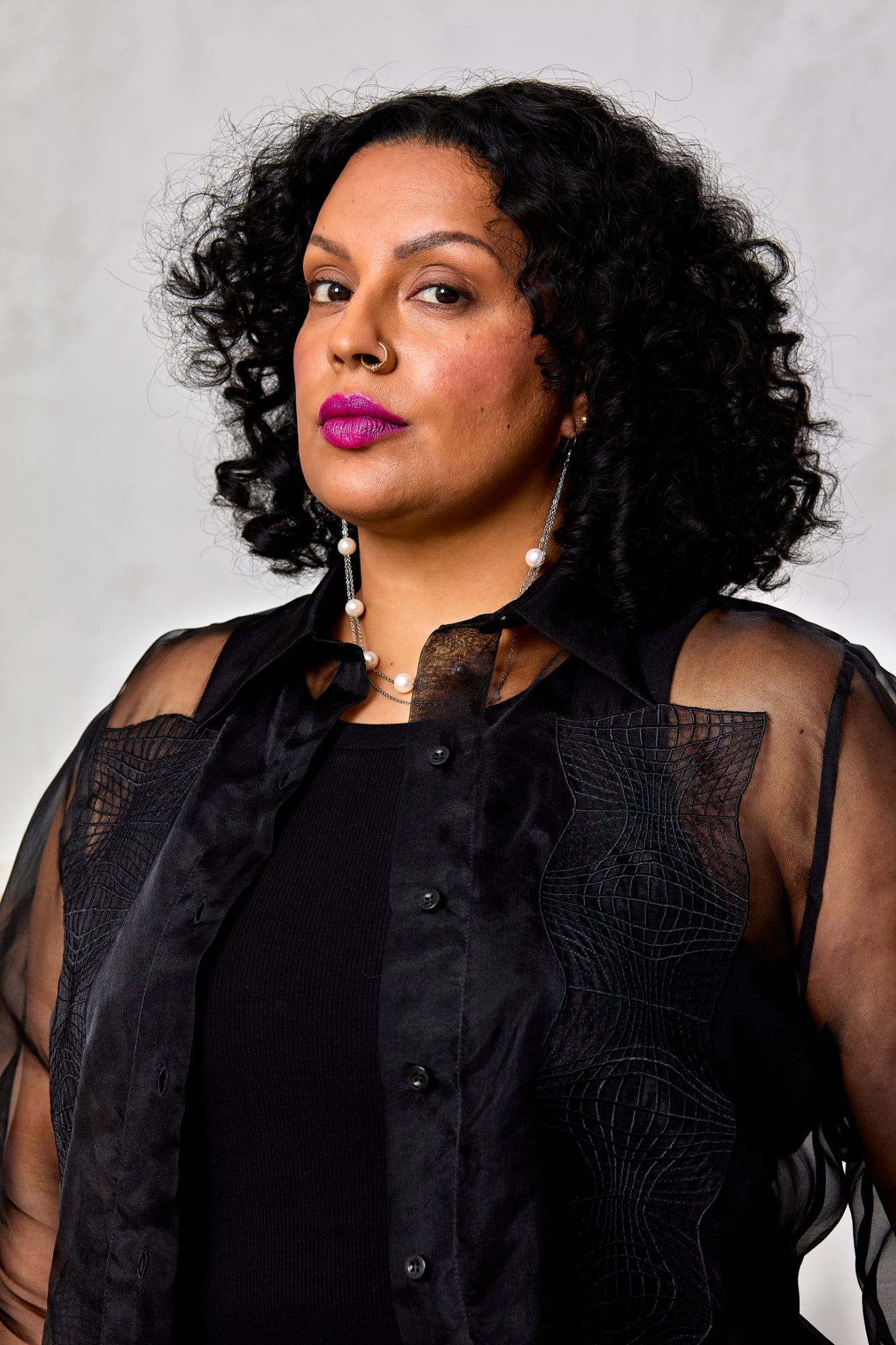 Silk Barong Shirt w/ Binakol Grid Embroidery