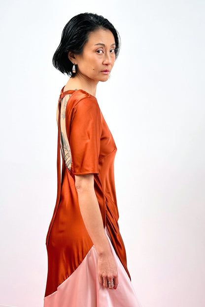 Colour Block Draped Dress