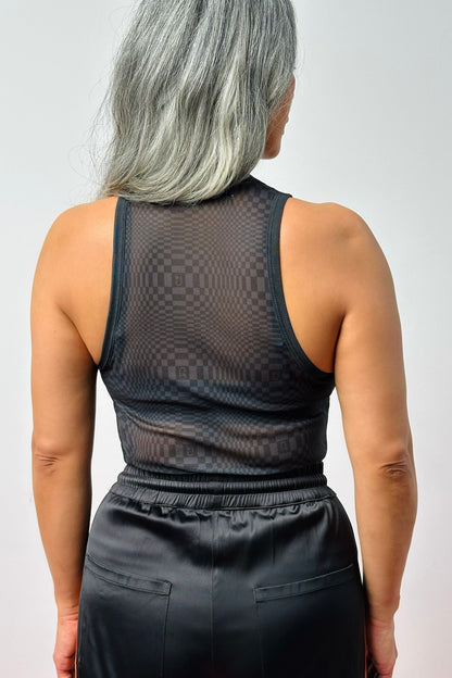 Mesh Binakol Print Tank Top
