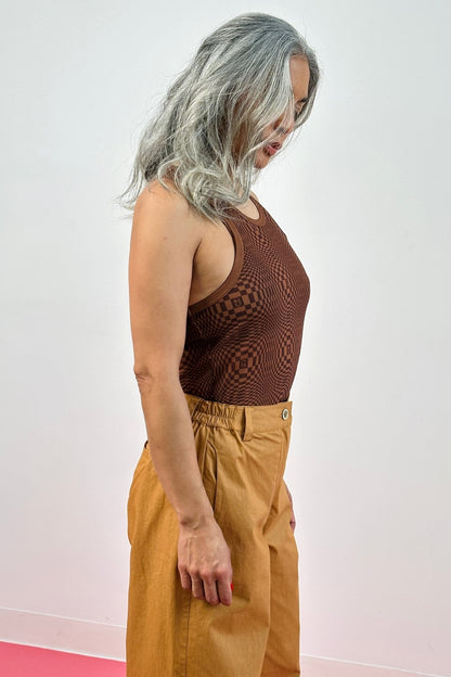 Mesh Binakol Print Tank Top