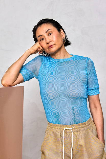 Mesh Binakol Print T-Shirt