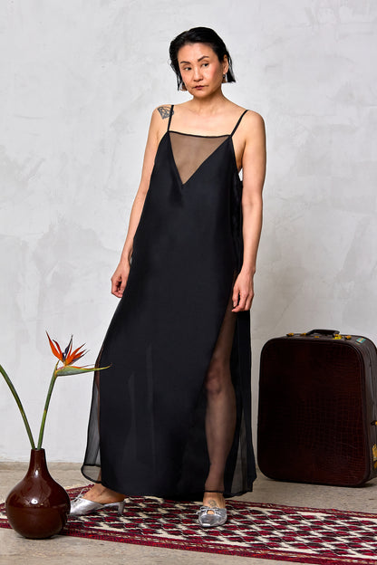 Robe trapèze en soie