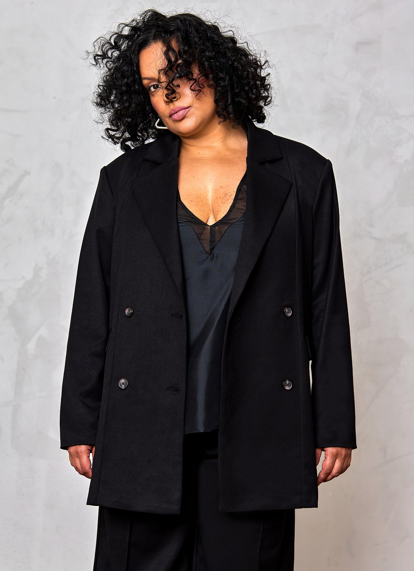 Waist Tie Double Breasted Blazer
