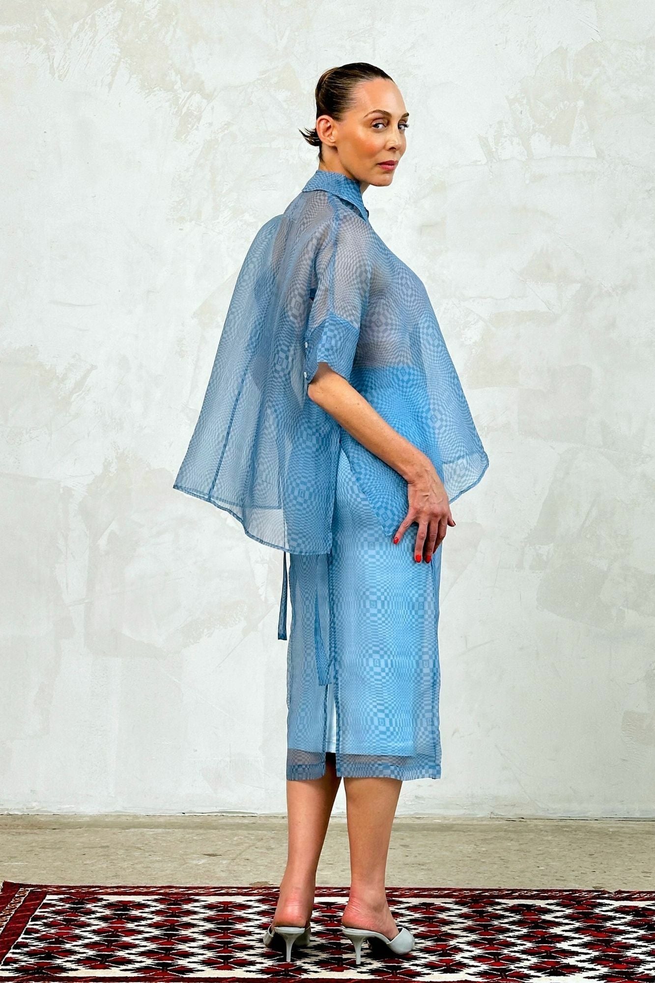 Binakol Print Short Sleeved A-Line Barong Shirt