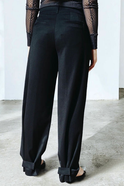 Pleated Mid Rise Trouser (Tropical Wool)