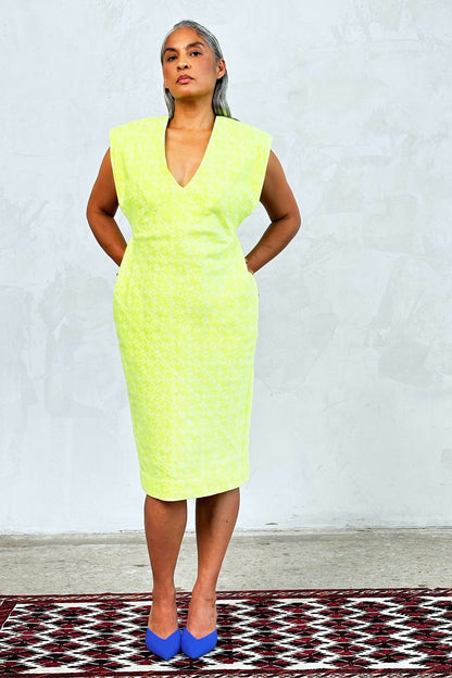 Padded Shoulder Vest Dress