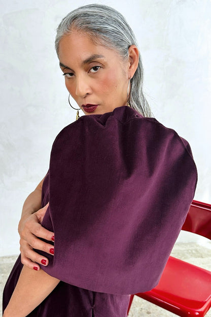 Asymmetrical Butterfly Sleeve Dress with Slit