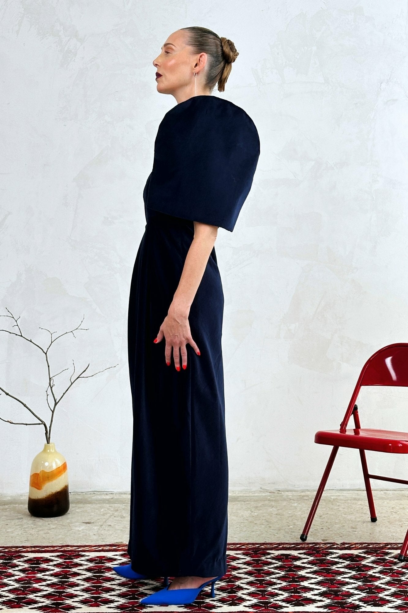 Asymmetrical Butterfly Sleeve Dress with Slit